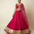 rani pink embroidered silk lehenga set