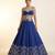 blue embroidered raw silk lehenga set