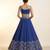 blue embroidered raw silk lehenga set