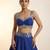 blue embroidered raw silk lehenga set