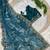 Peacock Blue Color embroidery sequence work Silk Saree