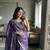 Purple Color embroidery sequence work Silk Saree