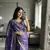 Purple Color embroidery sequence work Silk Saree
