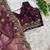 Wine Color embroidery sequence work Silk Saree