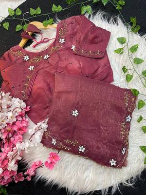 Onion Pink Color hand khatli And cutdana butta and heavy border aarco art silk saree 2