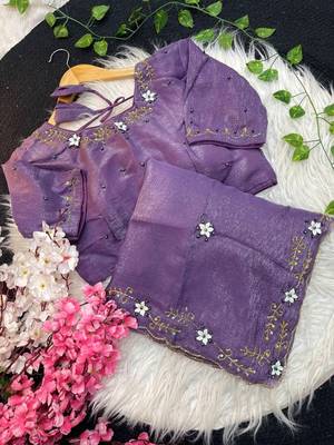 Purple Color hand khatli And cutdana butta and heavy border aarco art silk saree 2