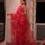  Red Color digital prints flower and hand cutdana work Silk Saree