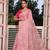 Pink Color  embroidery sequence work Organza Silk Saree