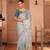 Sky Blue Color  embroidery sequence work Organza Silk Saree