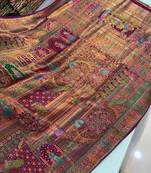 Marron Color Zari weaving work Viscos silk  Saree