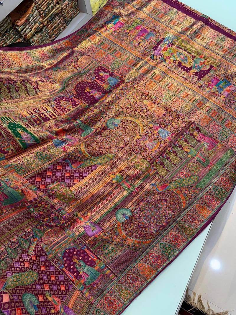 Marron Color Zari weaving work Viscos silk  Saree