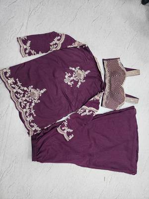Elegant wine indo-western palazzo set for wedding wear 5