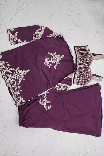 Elegant wine indo-western palazzo set for wedding wear
