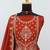 Red crush heavy embroidery semi stitched suits