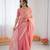 Pink Color Sequin Embroidery Work Fendy Silk  Saree