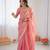 Pink Color Sequin Embroidery Work Fendy Silk  Saree