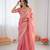 Pink Color Sequin Embroidery Work Fendy Silk  Saree