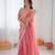 Pink Color Sequin Embroidery Work Fendy Silk  Saree
