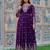 Purple Color Thred With Sequnce Work Georgette Gown Set