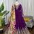 Purple Color Thred With Sequnce Work Georgette Gown Set