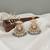 Traditional gold plated chandbali earrings with pearls and grey beads