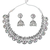 Oxidised silver floral necklace set with jhumka earrings traditional