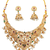 Antique lakshmi temple necklace set with peacock design and jhumka earrings for bridal wear