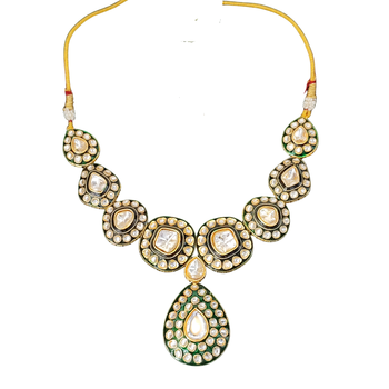 Kundan polki necklace set with matching earrings bridal wear 4