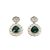 Emerald green kundan necklace set with earrings and maang tikka