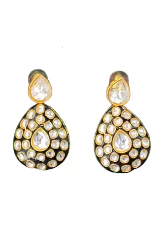 Kundan polki necklace set with matching earrings bridal wear