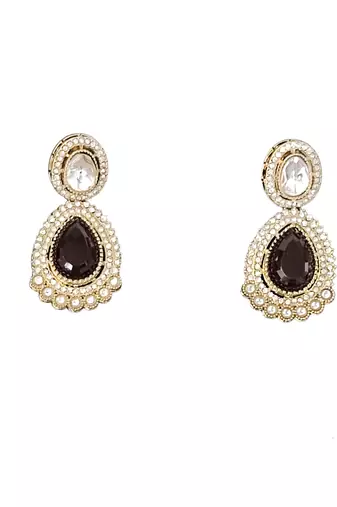 Kundan stone necklace set with earrings and maang tikka bridal