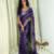 Purple chiffon striped embroidered saree