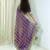 Purple chiffon striped embroidered saree
