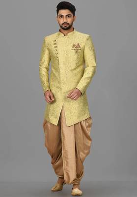 Green anghrakha pattern work indo western 1