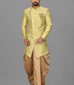 Green anghrakha pattern work indo western