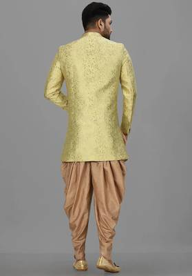 Green anghrakha pattern work indo western 4