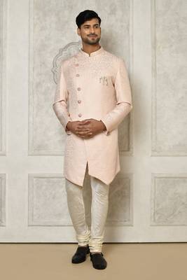 Rose gold anghrakha pattern work indo western 5