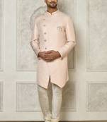 Rose gold anghrakha pattern work indo western