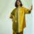 Mustard yellow printed linen kurta set