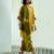 Mustard yellow printed linen kurta set