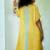 Yellow printed linen kurta set
