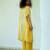Yellow printed linen kurta set