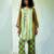 Brown printed linen kurta set