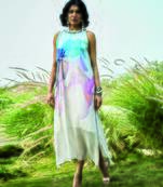 Multicolor printed chiffon dress