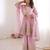Baby pink color fendy satin silk embroidery work party wear salwar suit