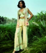 Cream embroidered tissue co ord set