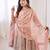 Light peach color fendy satin silk embroidery work party wear salwar suit