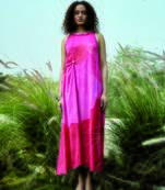 Pink printed chiffon dress