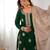 Dark Green Color Coding,Sequence With Pearl Work Chinon Silk Top Bottom Dupatta Set