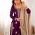 plum Color Coding,Sequence With Pearl Work Chinon Silk Top Bottom Dupatta Set